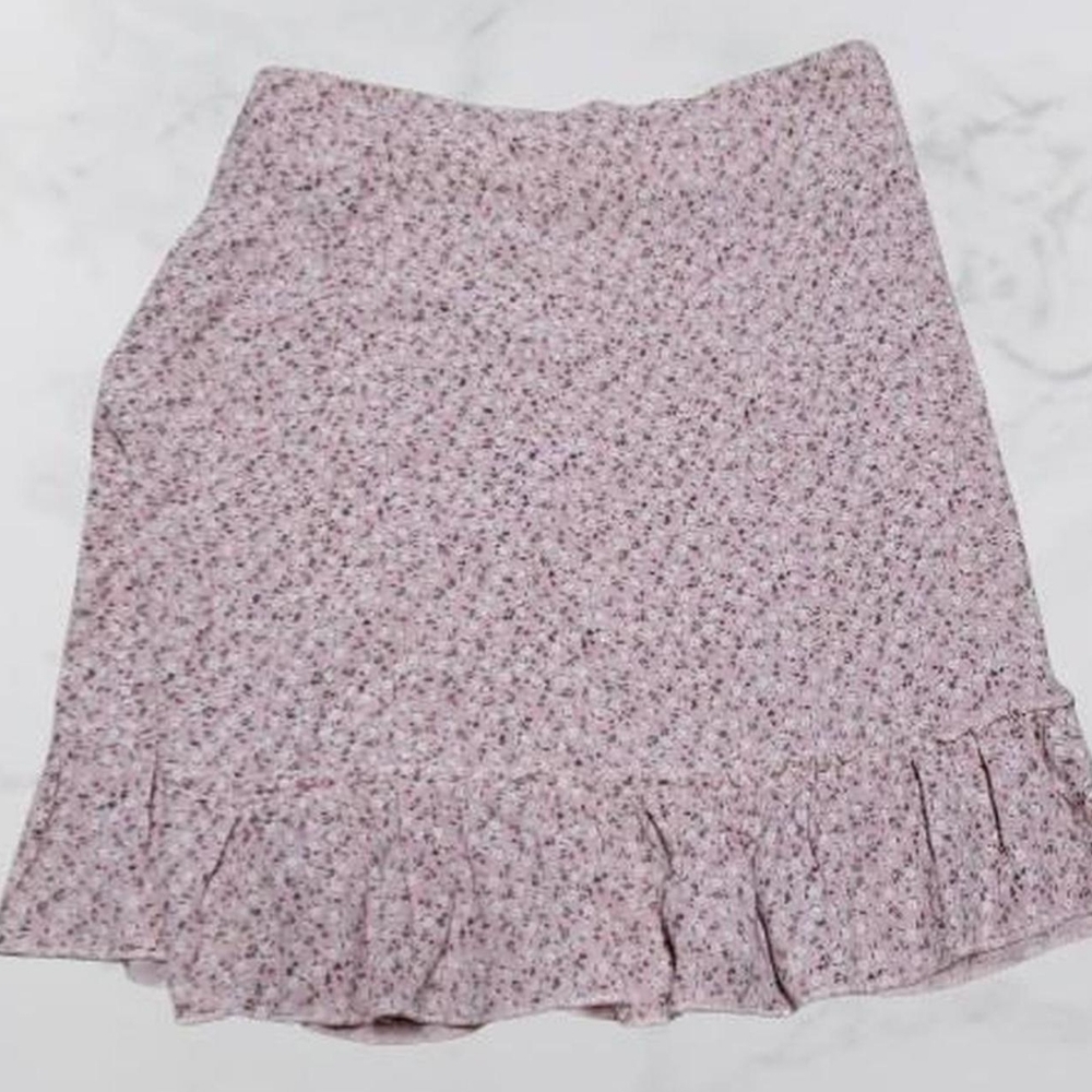 Womens Brandy Melville Cara Mini Skirt Floral Pink White Girly Preppy Coquette
